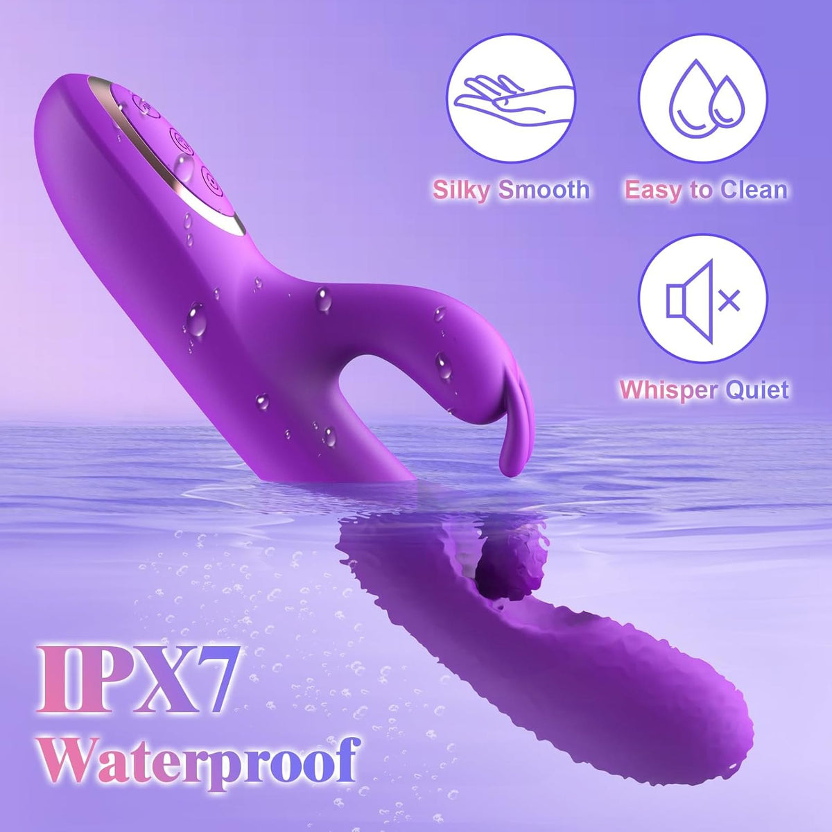Purple rotating rabbit vibrator, photo 5