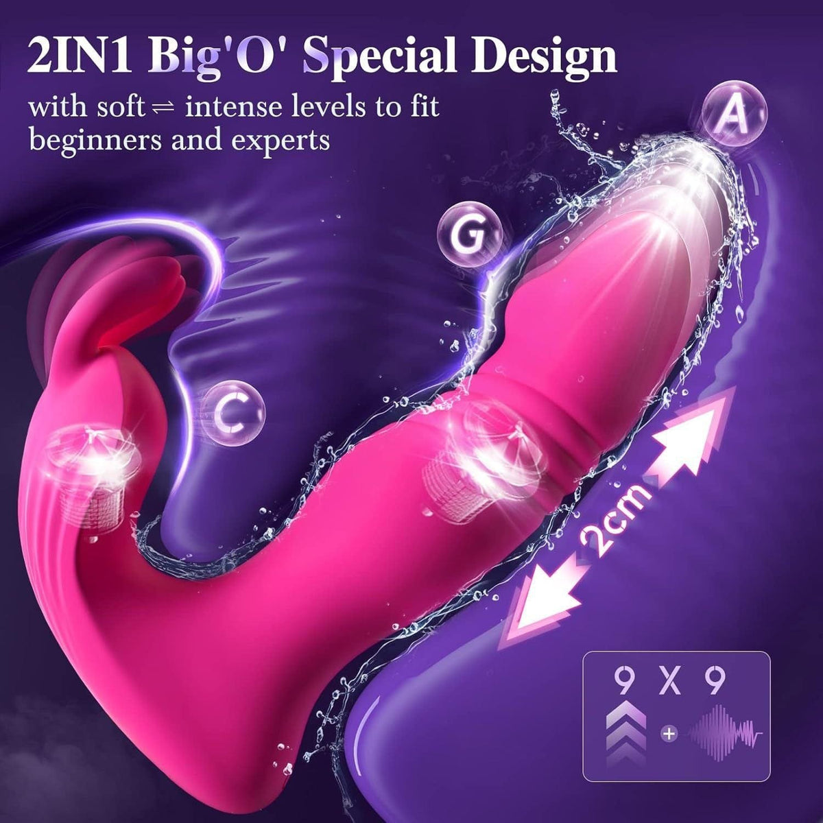 Pink wearable rabbit thrusting vibrator with remote, photo 2