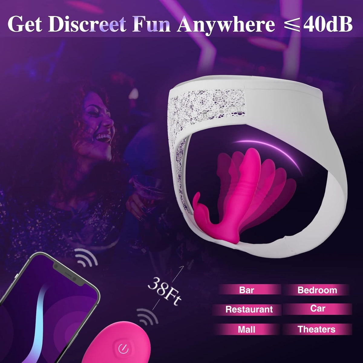 Pink wearable rabbit thrusting vibrator with remote, photo 6