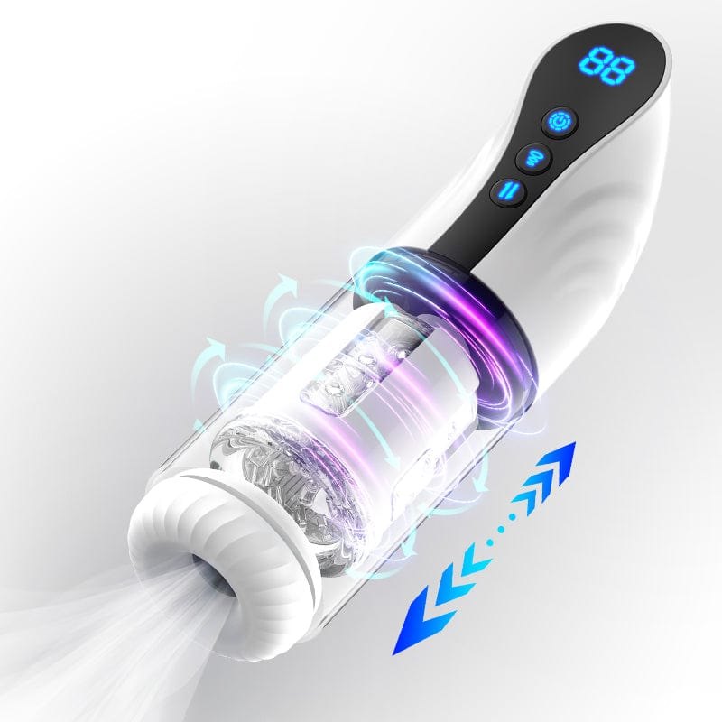 Male masturbator with LED display and transparent chamber, photo 1