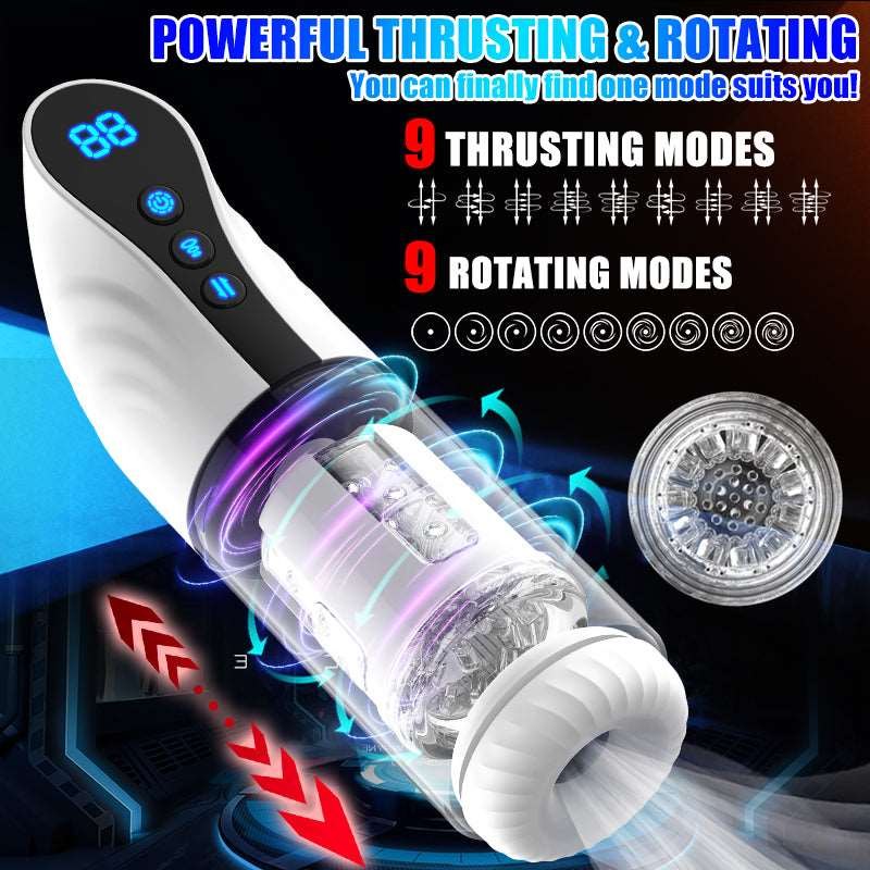 Male masturbator with LED display and transparent chamber, photo 2