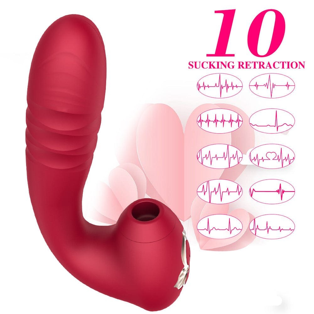 suck~red 3-in-1 thrusting suction clit vibrator