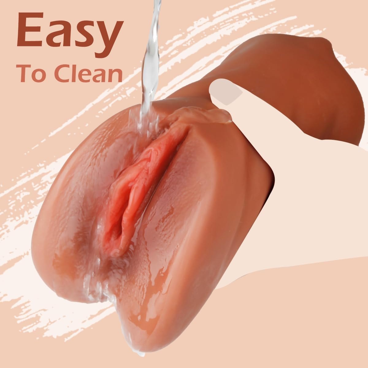 3-in-1 TPE male masturbator with mouth, vaginal, and anal channels, photo 5