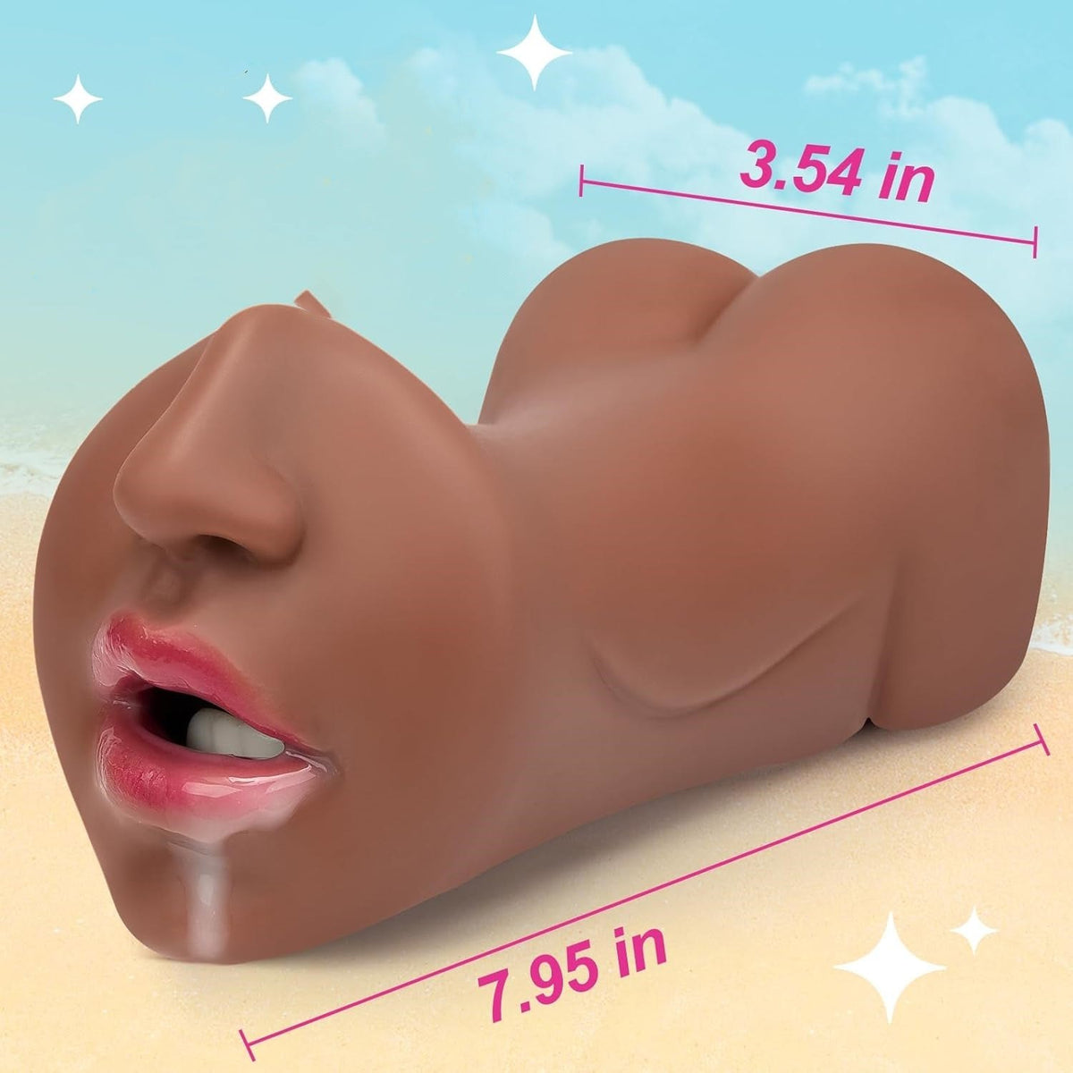 TPE 3-in-1 male masturbator torso with textured mouth, photo 5
