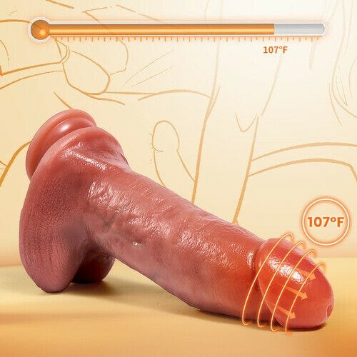 Reddish-brown realistic silicone dildo with suction cup base, photo 3