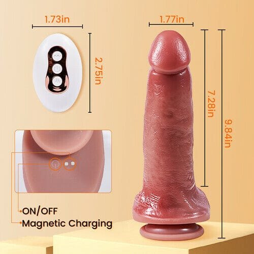 Reddish-brown realistic silicone dildo with suction cup base, photo 5