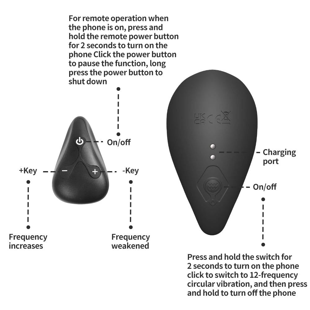 Black prostate massager with remote control, photo 6