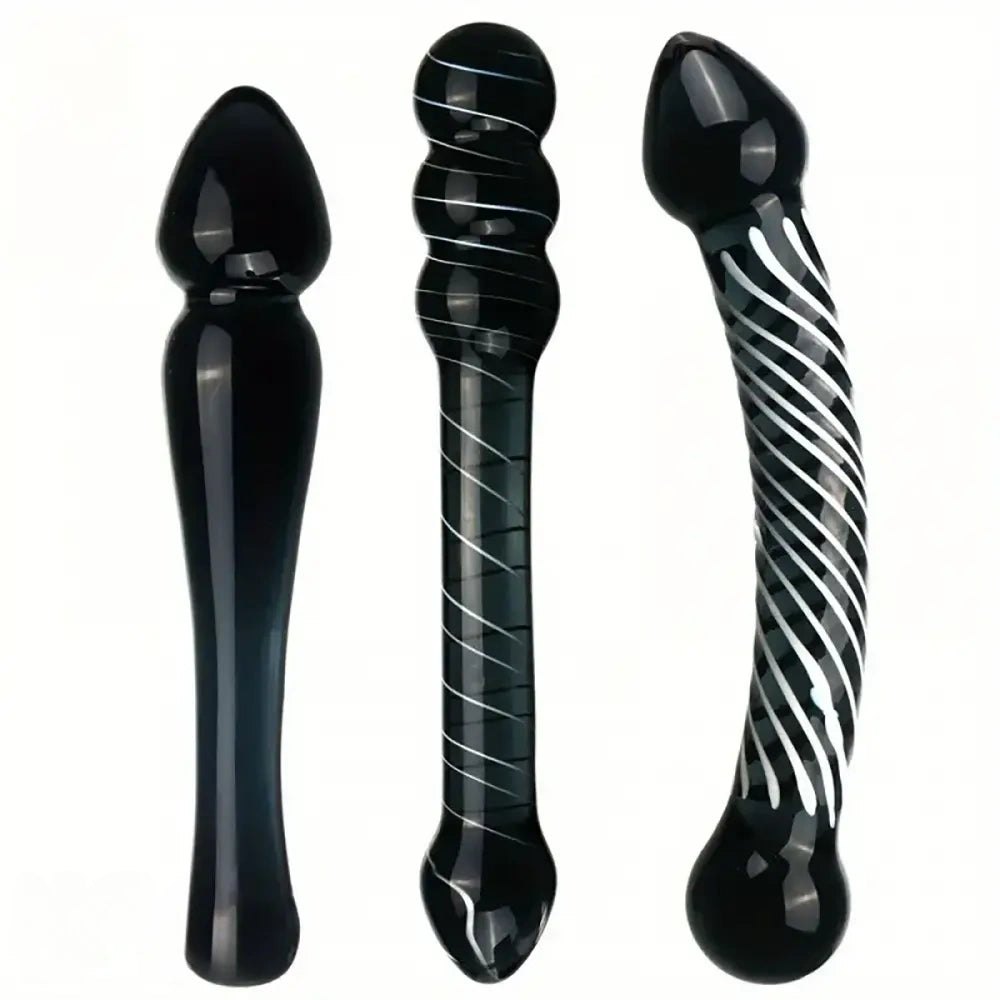 Swirled glass dildo set, photo 1