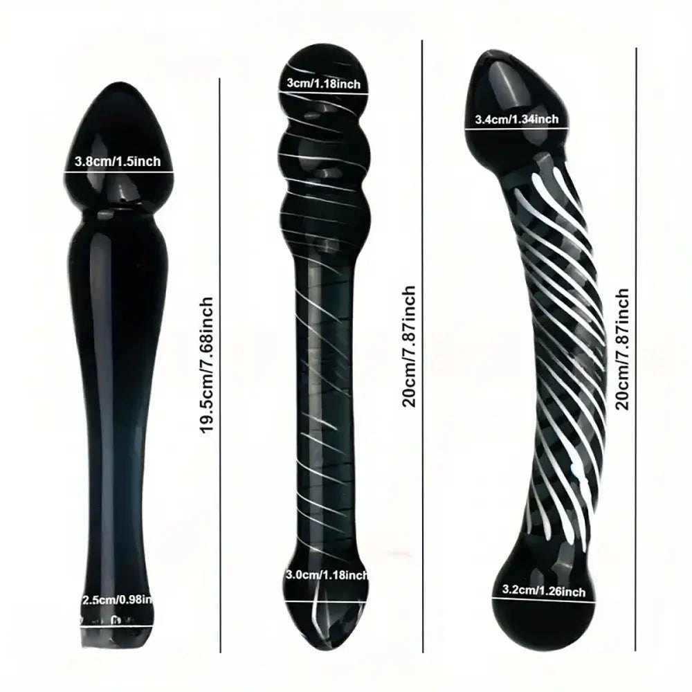 Swirled glass dildo set, photo 5