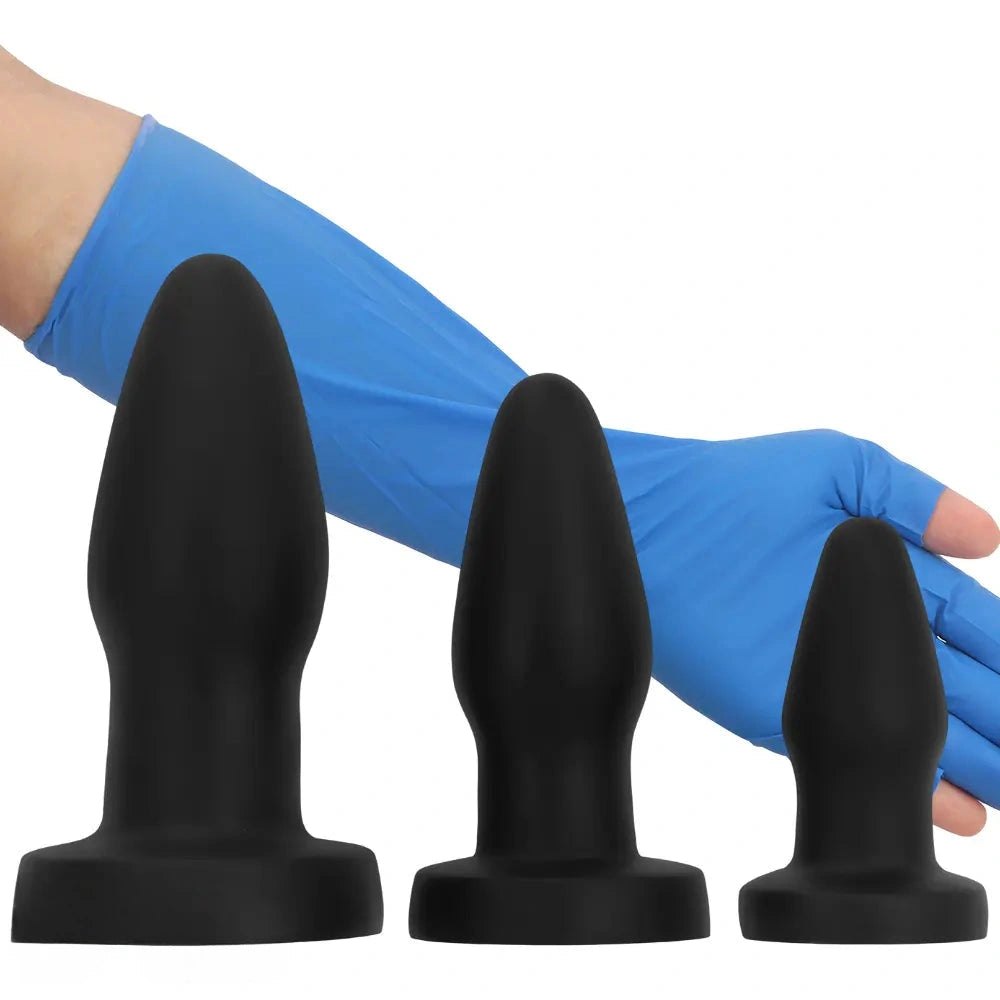 Black silicone anal plug set, photo 13