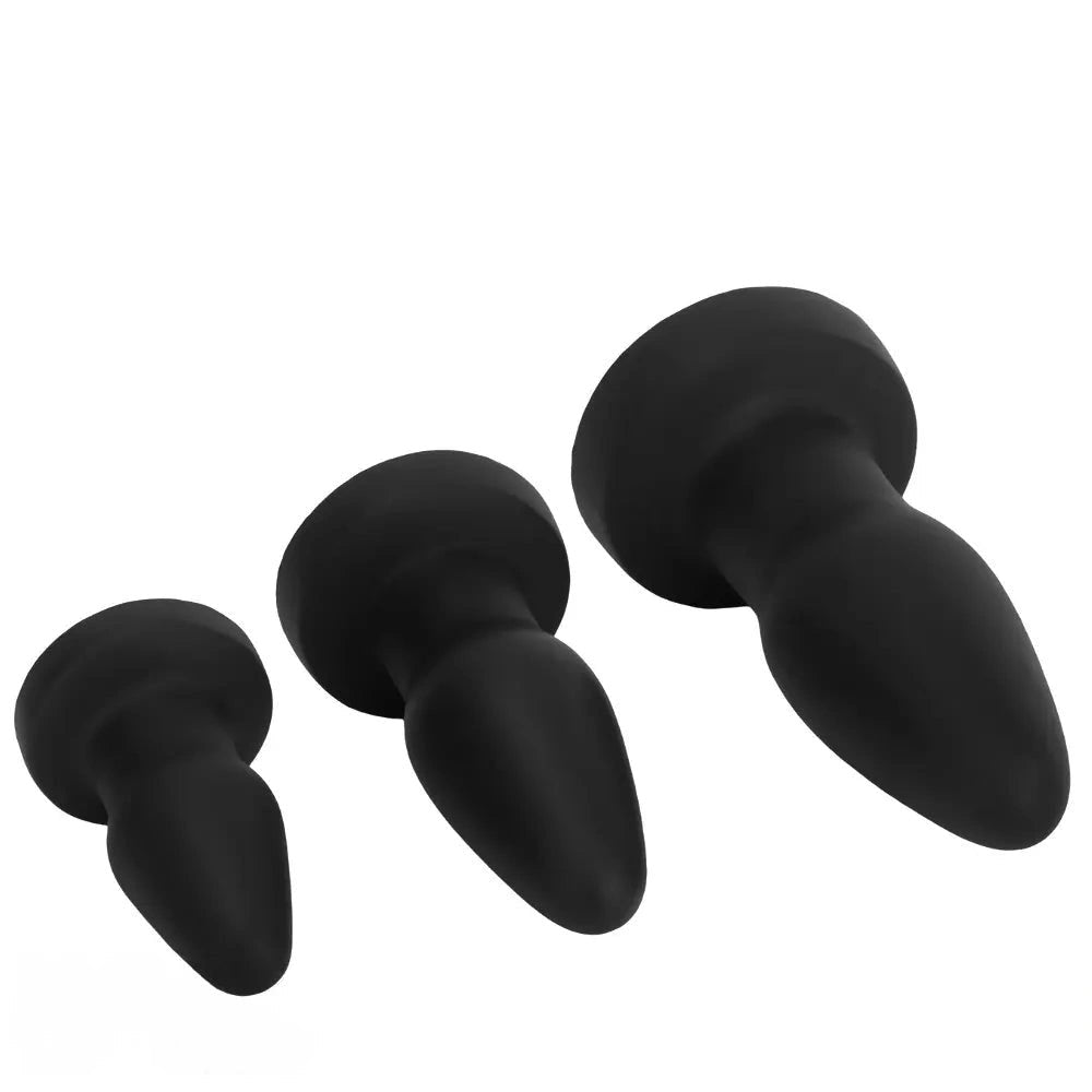 Black silicone anal plug set, photo 14
