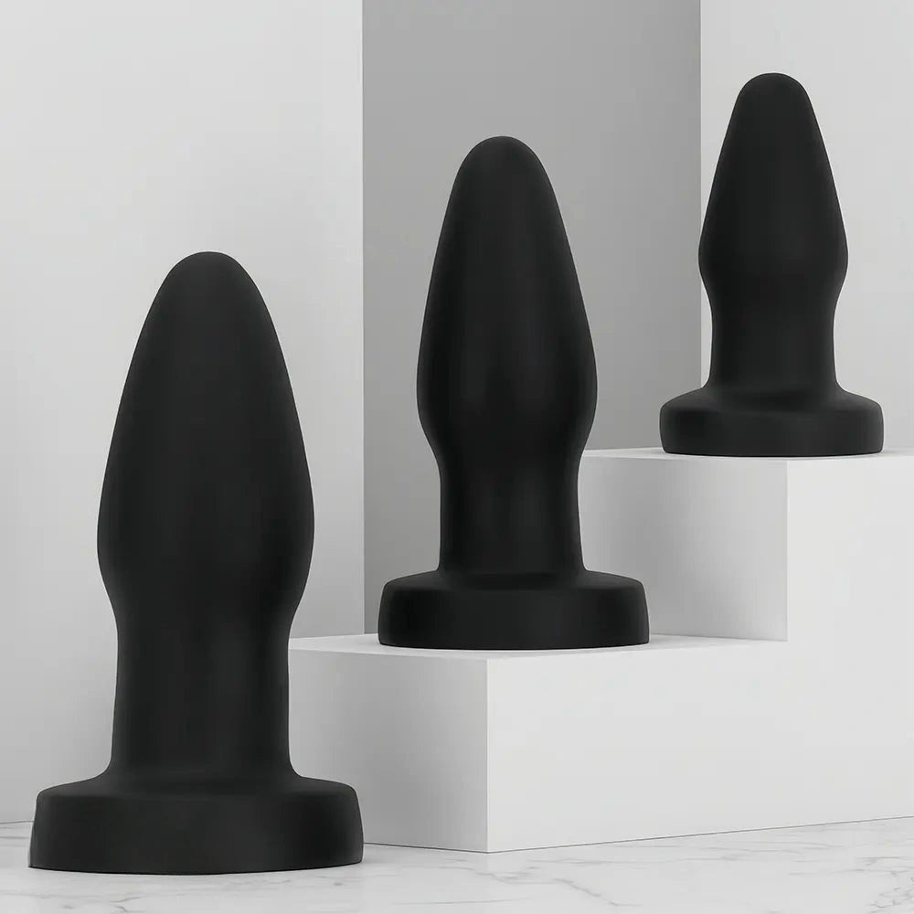 Black silicone anal plug set, photo 3