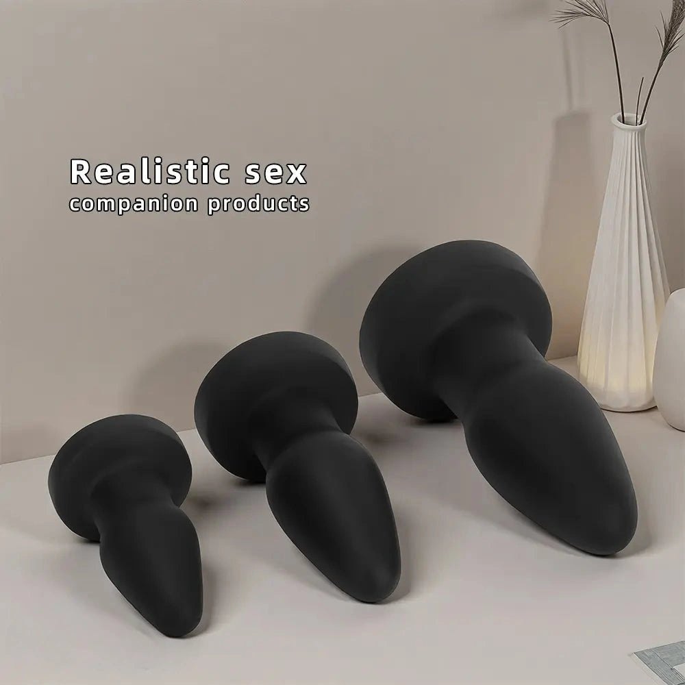 Black silicone anal plug set, photo 4