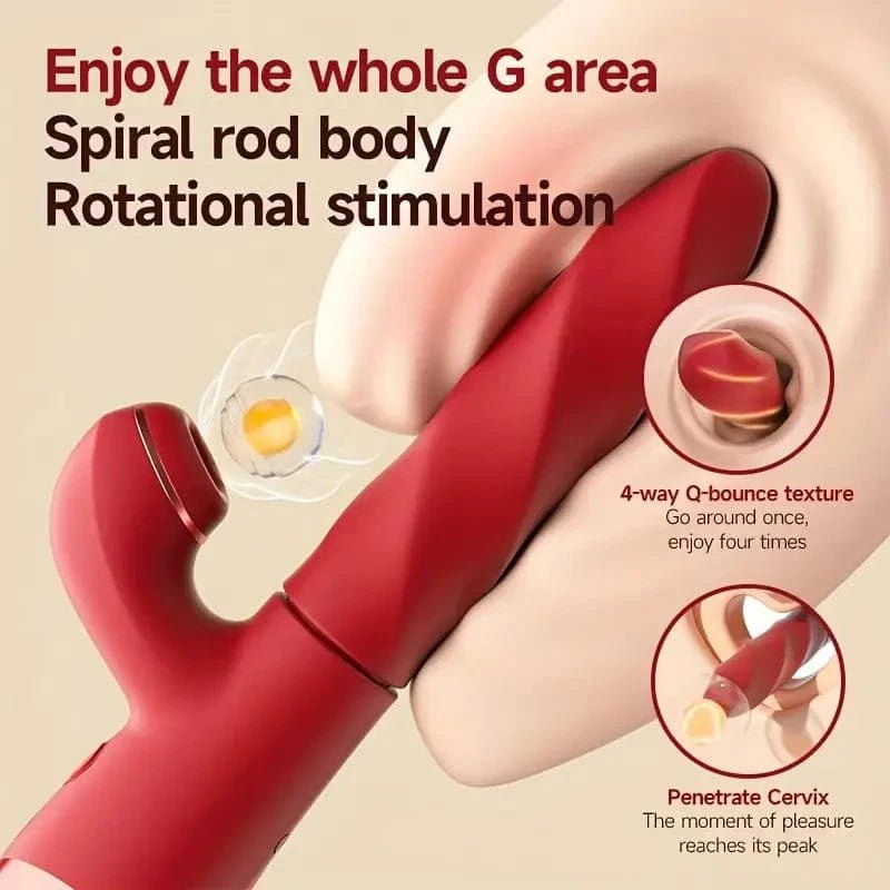 Red silicone rotating g-spot vibrator, photo 3