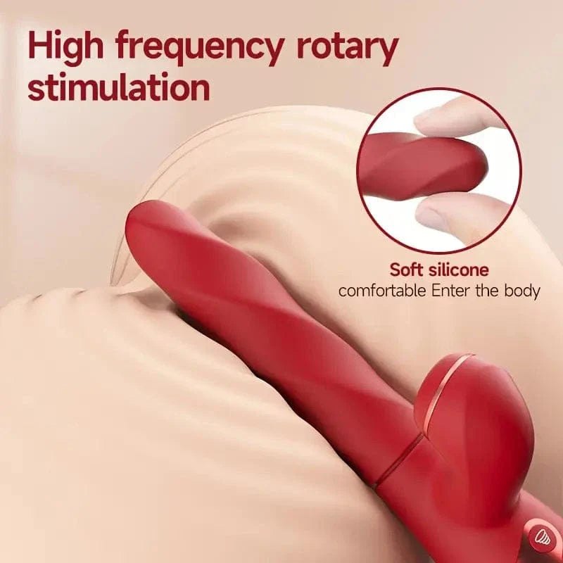 Red silicone rotating g-spot vibrator, photo 4