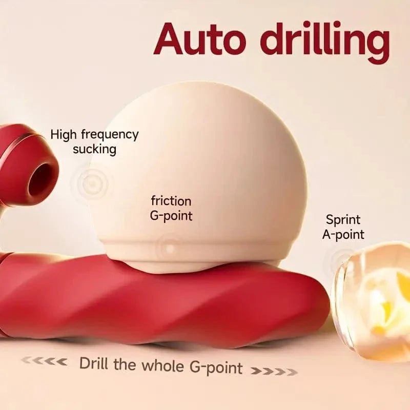 Red silicone rotating g-spot vibrator, photo 5