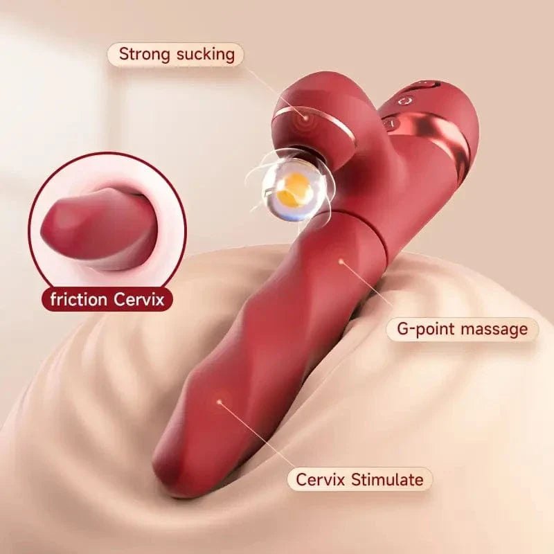 Red silicone rotating g-spot vibrator, photo 6