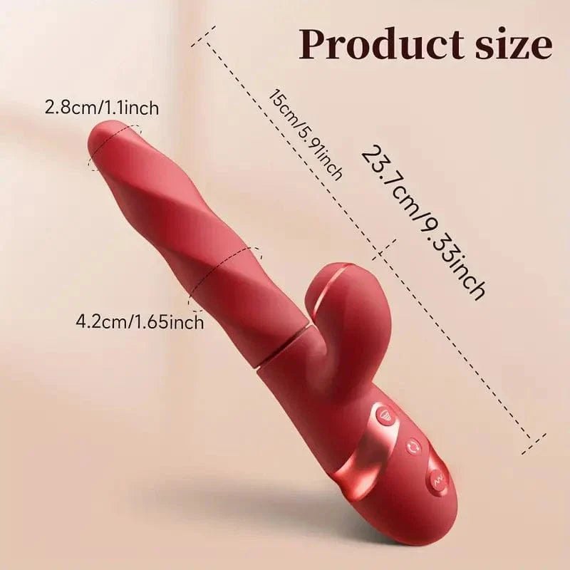 Red silicone rotating g-spot vibrator, photo 7