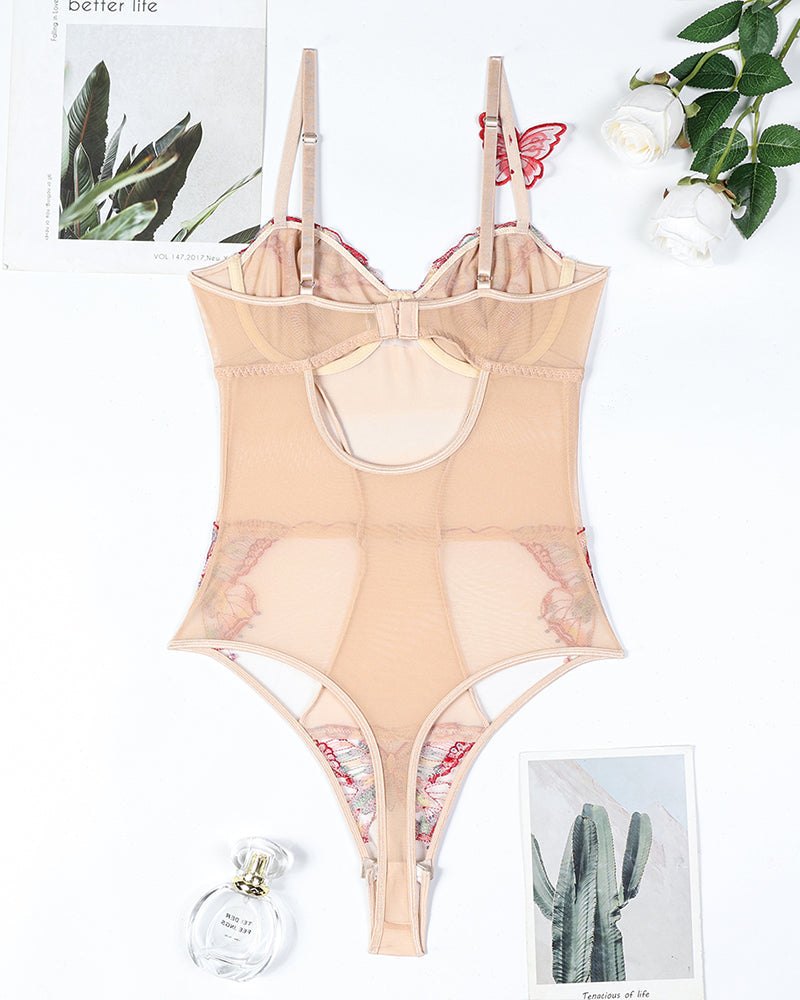 3d butterfly embroidered gathered bodysuit, photo 8