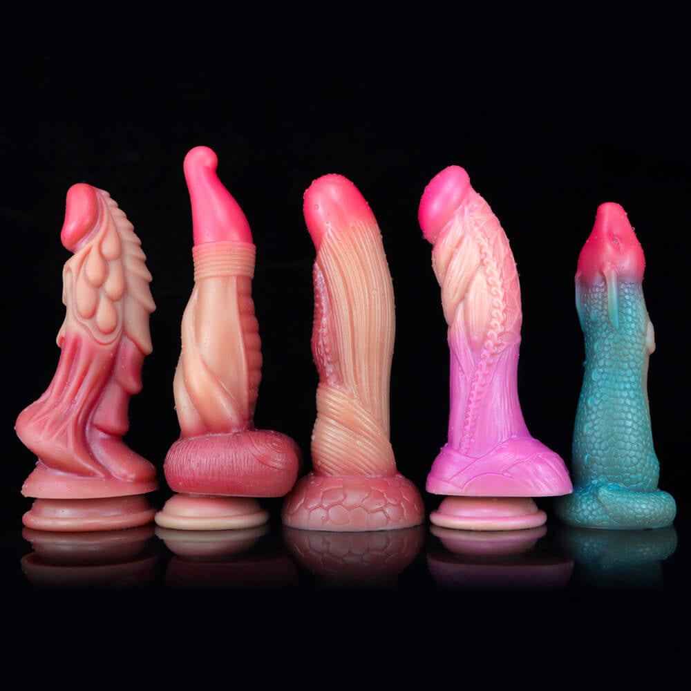 Ombre liquid silicone fantasy dildo, photo 1