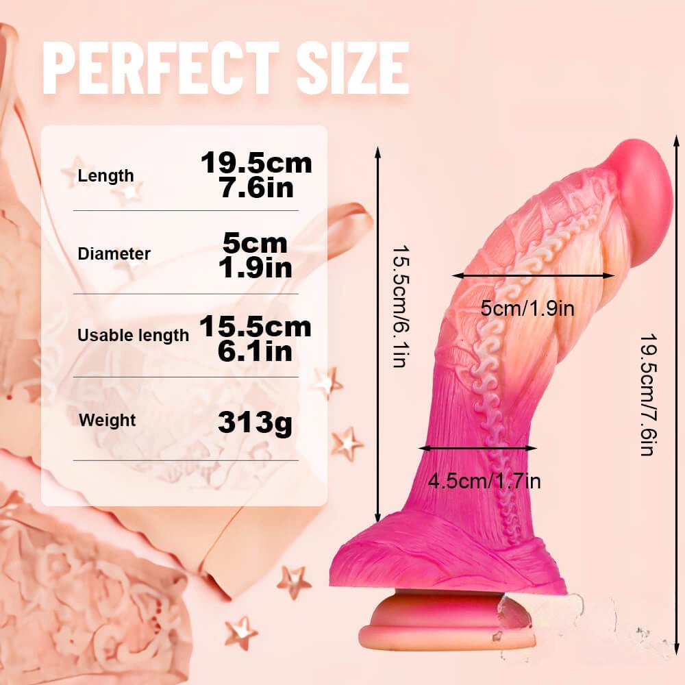 Ombre liquid silicone fantasy dildo, photo 17