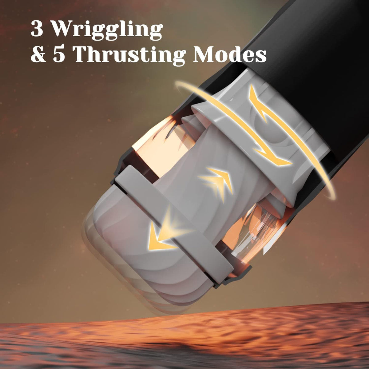 Black rocket-shaped textured male masturbator, photo 7