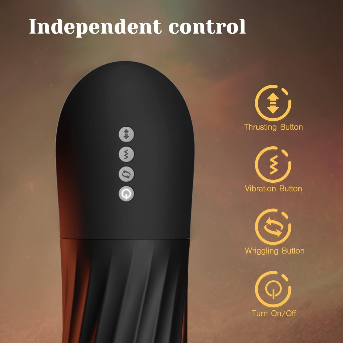 Black rocket-shaped textured male masturbator, photo 9
