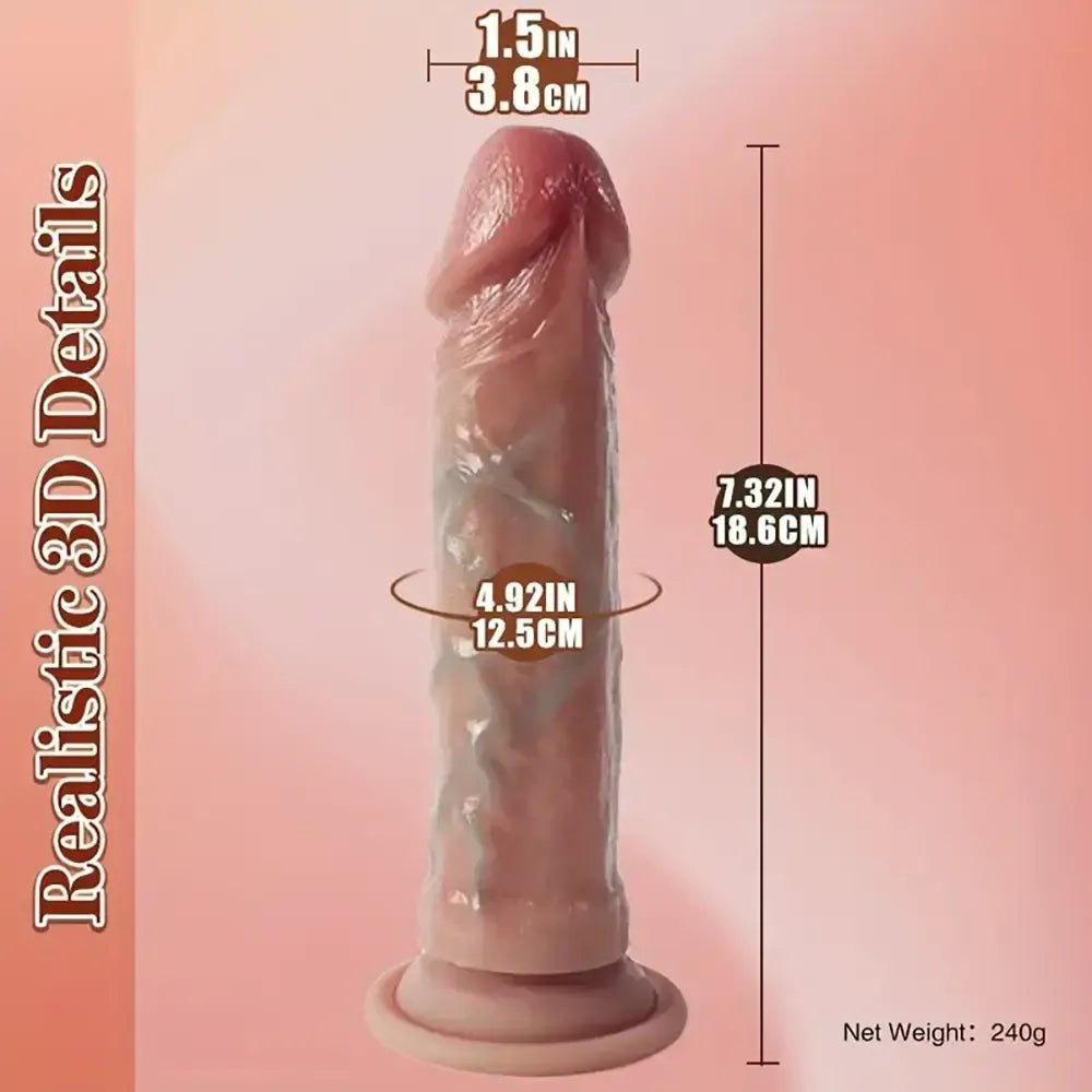 Flesh-tone suction cup dildo with 3D veins, photo 6