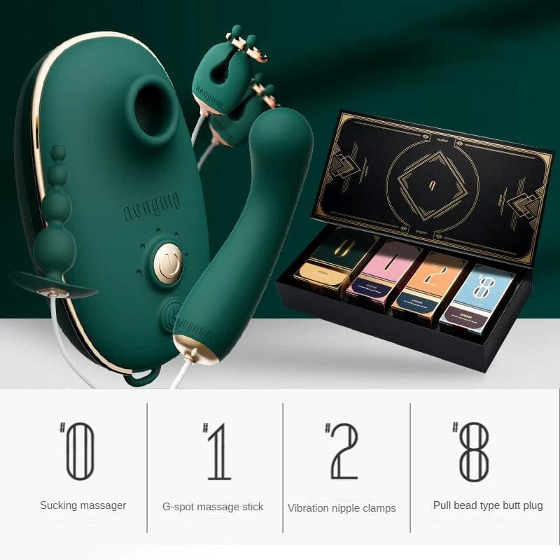 Dark Green 4-in-1 couples toy gift set