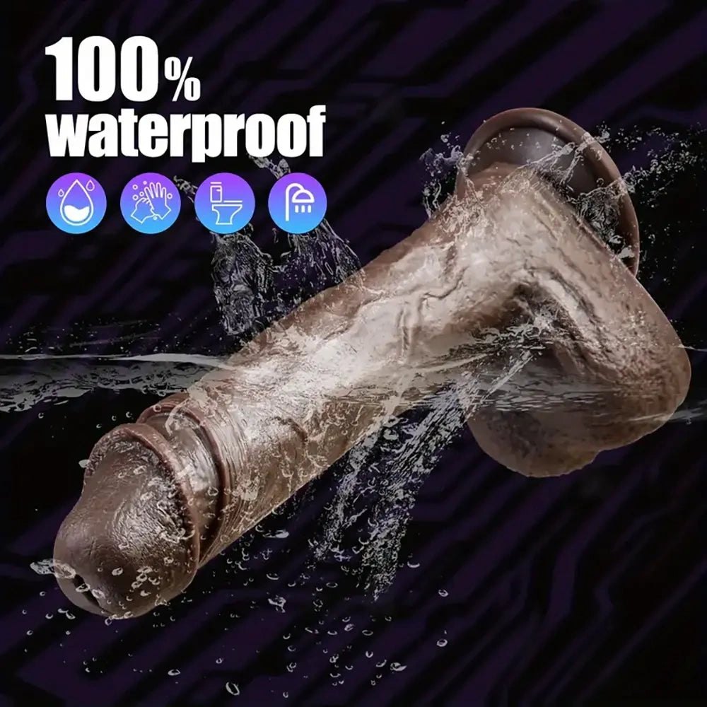 Ebony silicone rotating thrusting dildo, photo 3