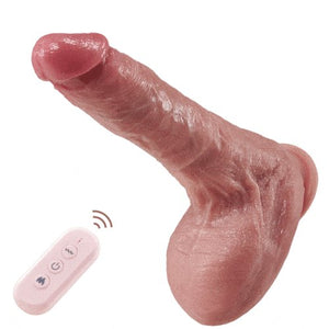 Flesh-tone silicone realistic thrusting dildo, photo 1
