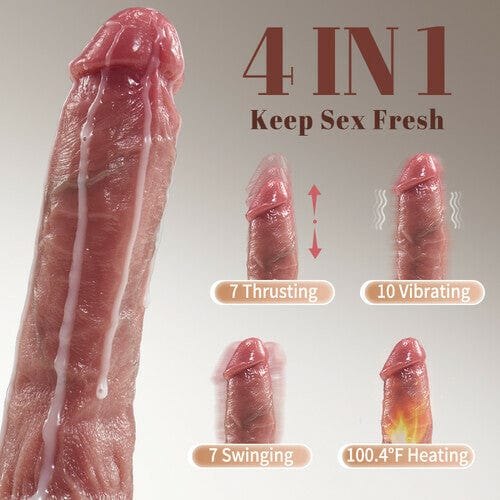 Flesh-tone silicone realistic thrusting dildo, photo 2