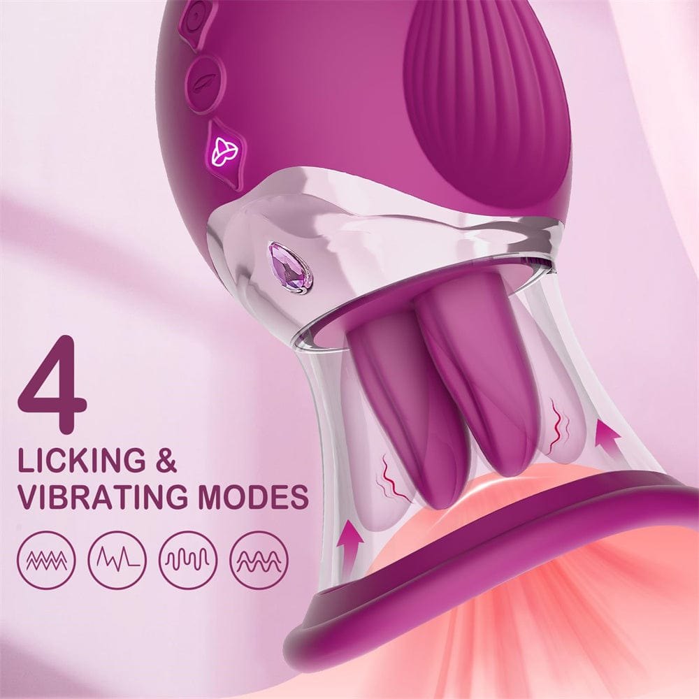 4-in-1 rose licking suction and thrusting vibrator, photo 3