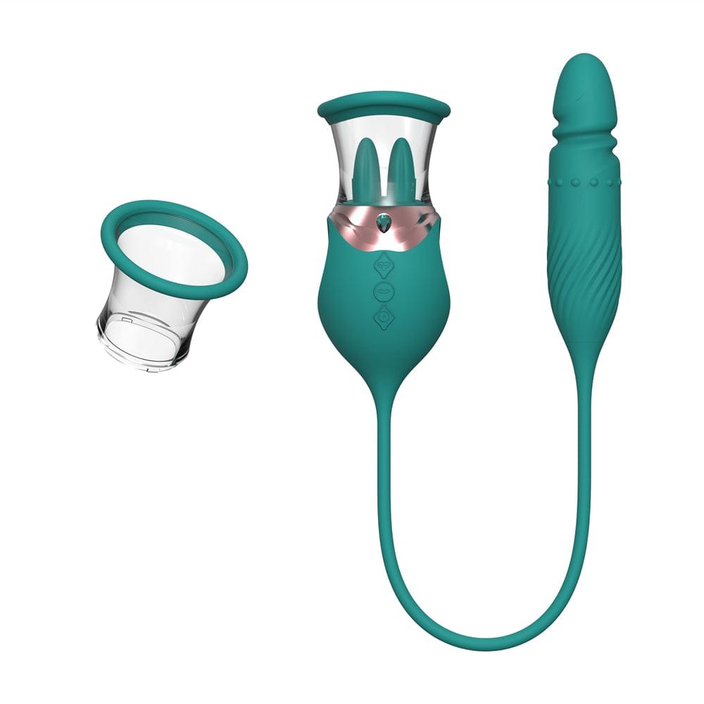 4-in-1 rose licking suction and thrusting vibrator, photo 6
