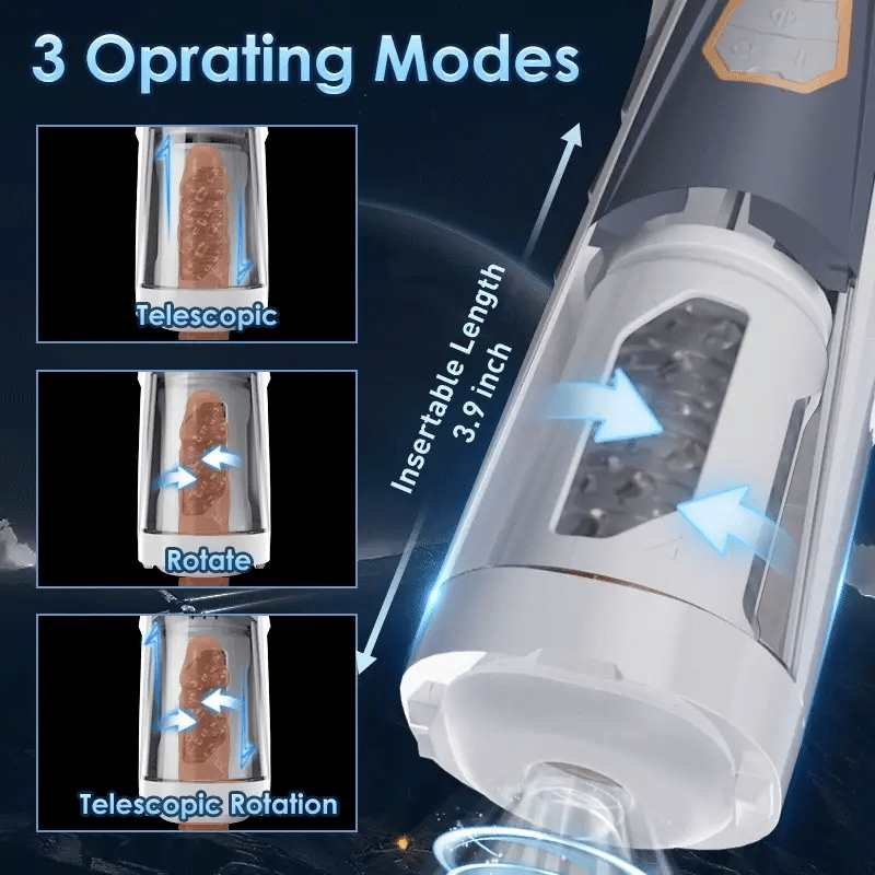 White rotating thrusting masturbator, photo 8
