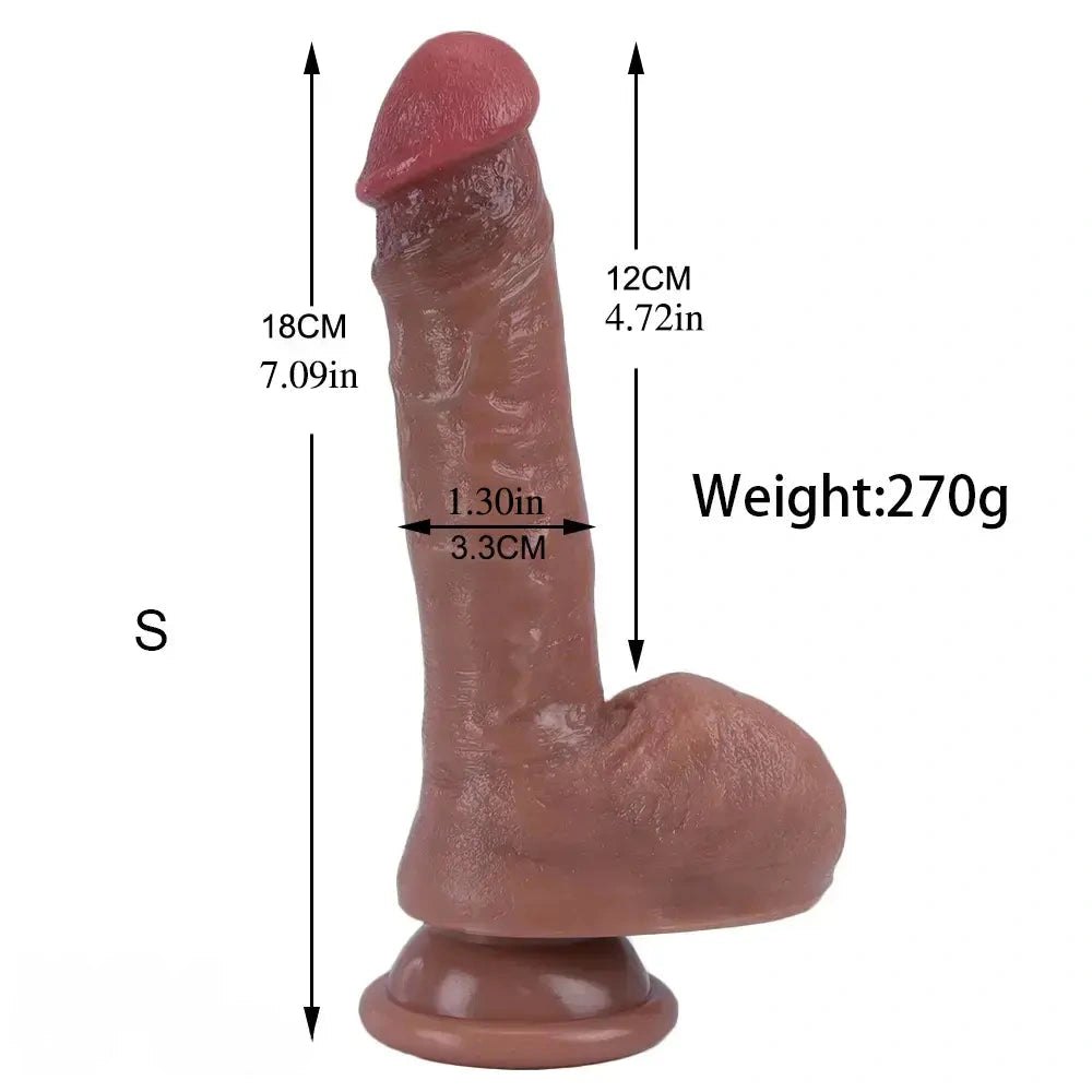Flesh-tone silicone suction cup dildo, realistic shape, photo 17