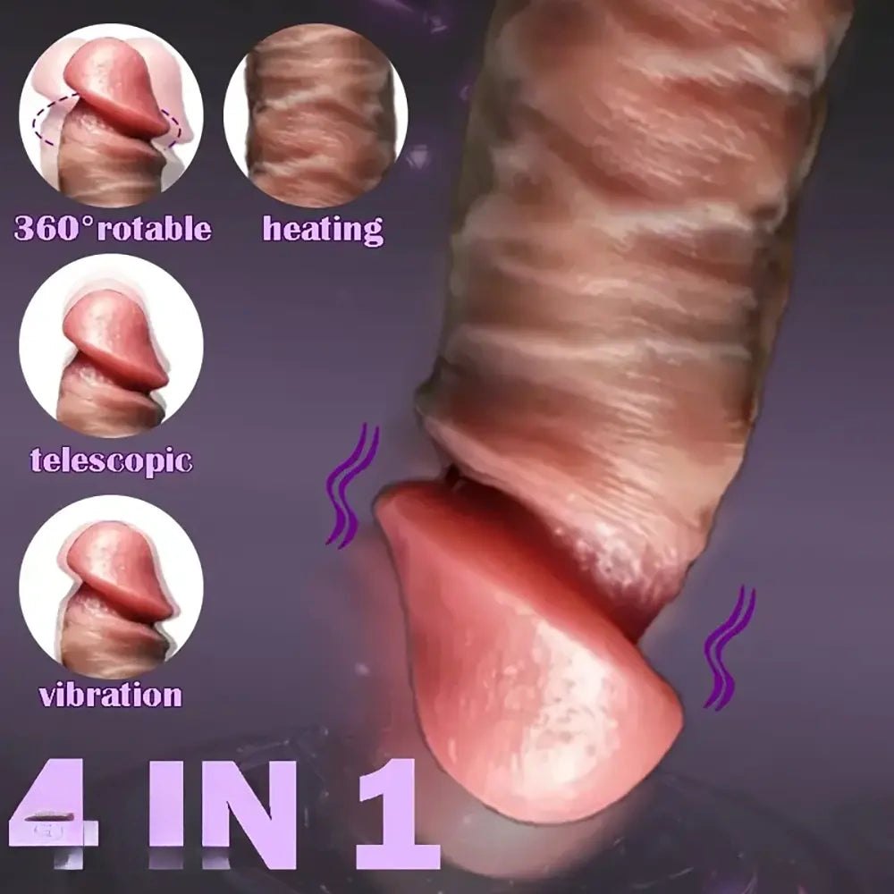 Brown vibrating rotating silicone dildo, photo 6