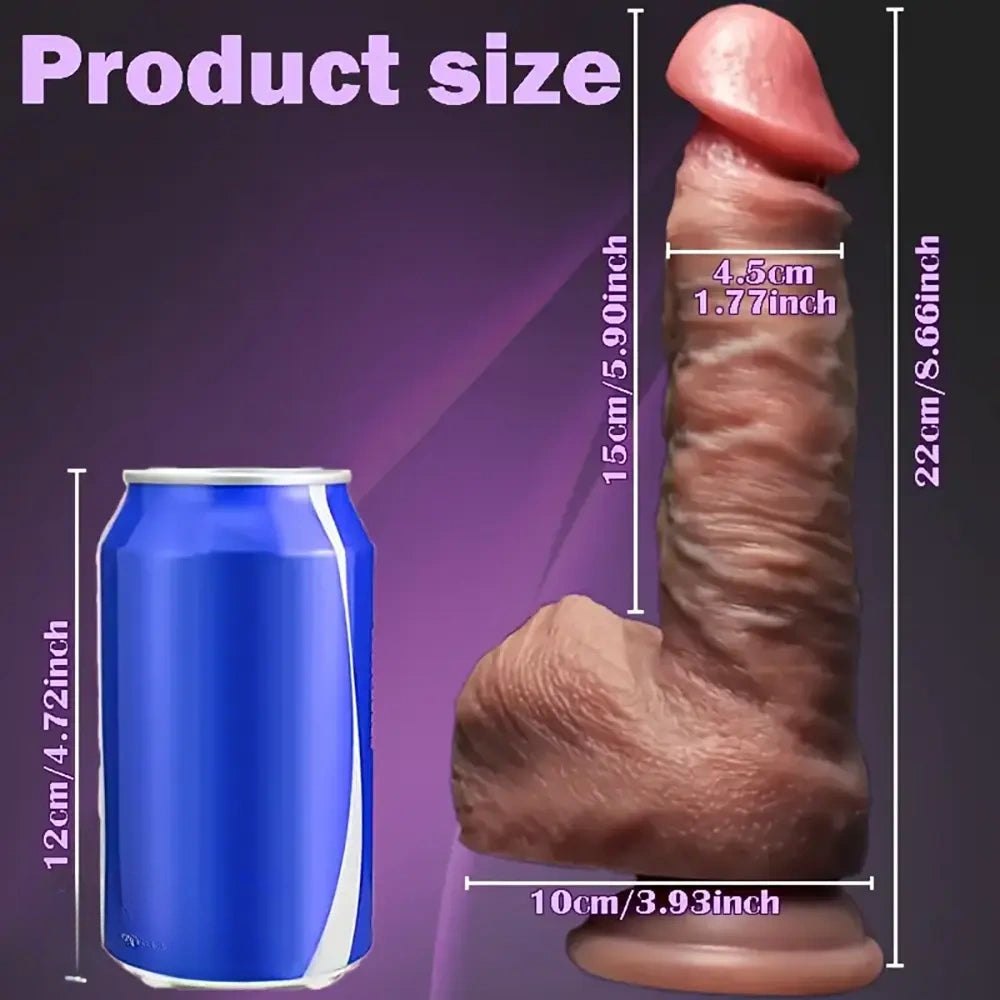 Brown vibrating rotating silicone dildo, photo 7
