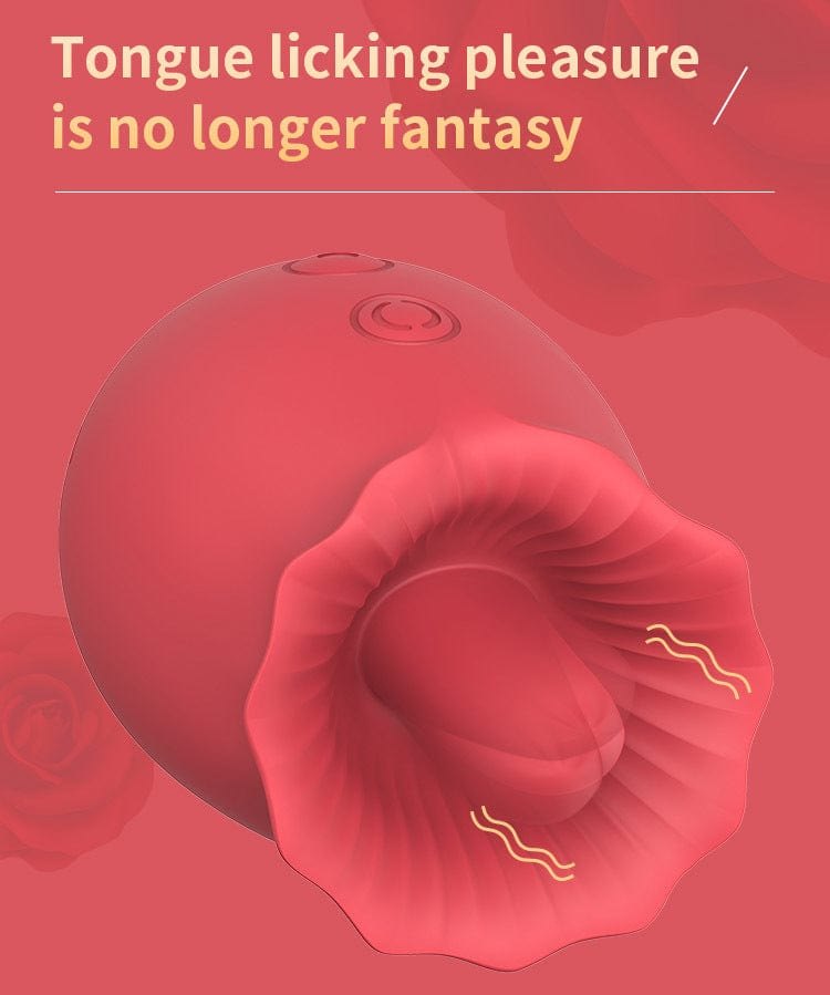 Red rose-shaped mini tongue vibrator, photo 3