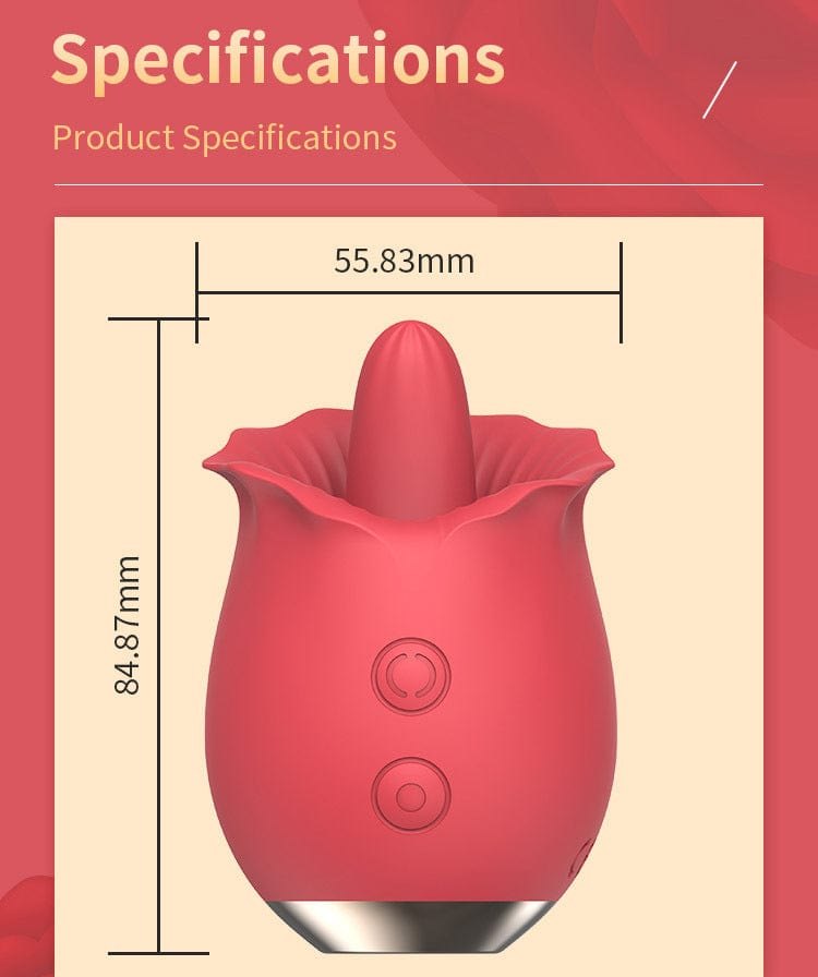 Red rose-shaped mini tongue vibrator, photo 7