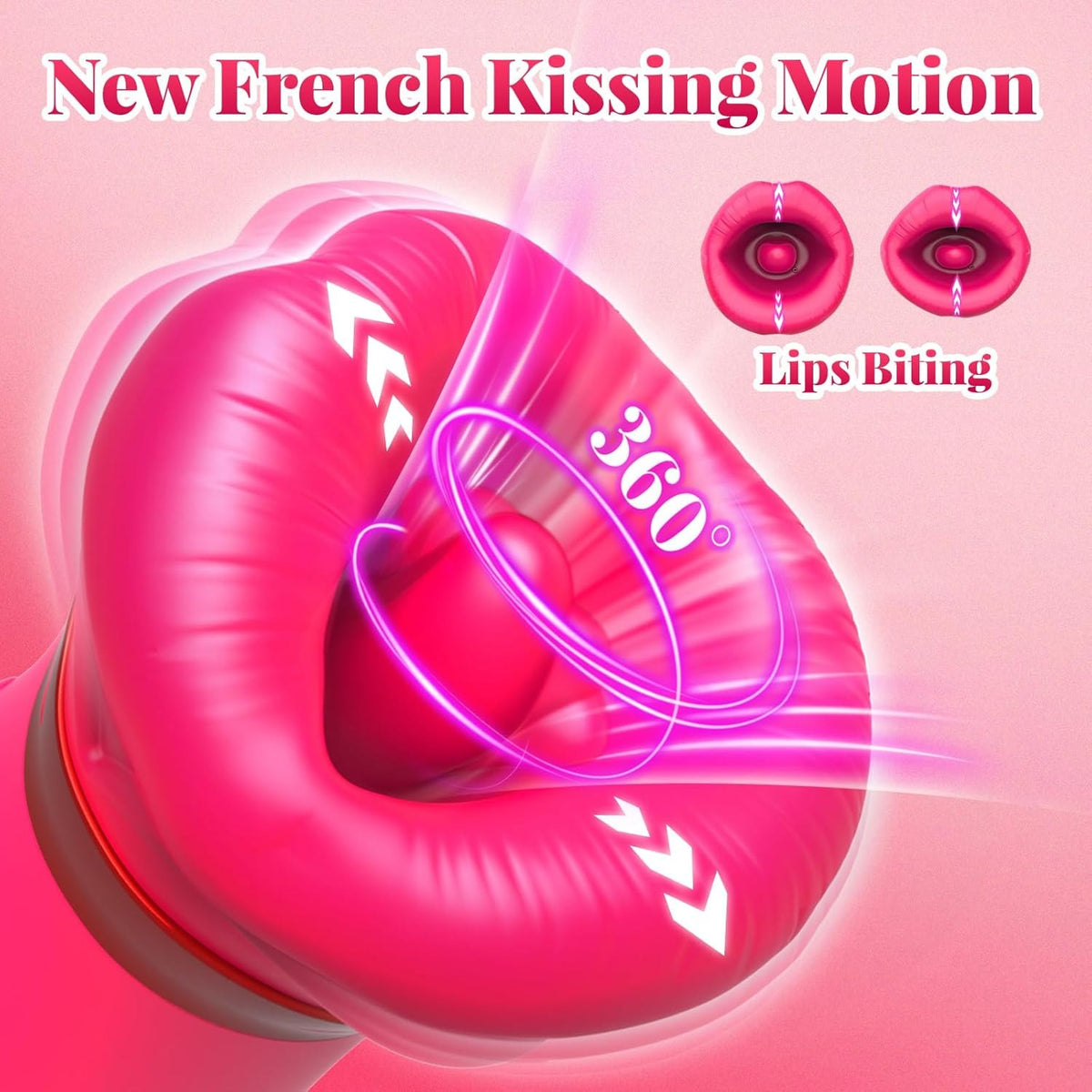 Red liquid silicone mouth suction tongue vibrator, photo 3