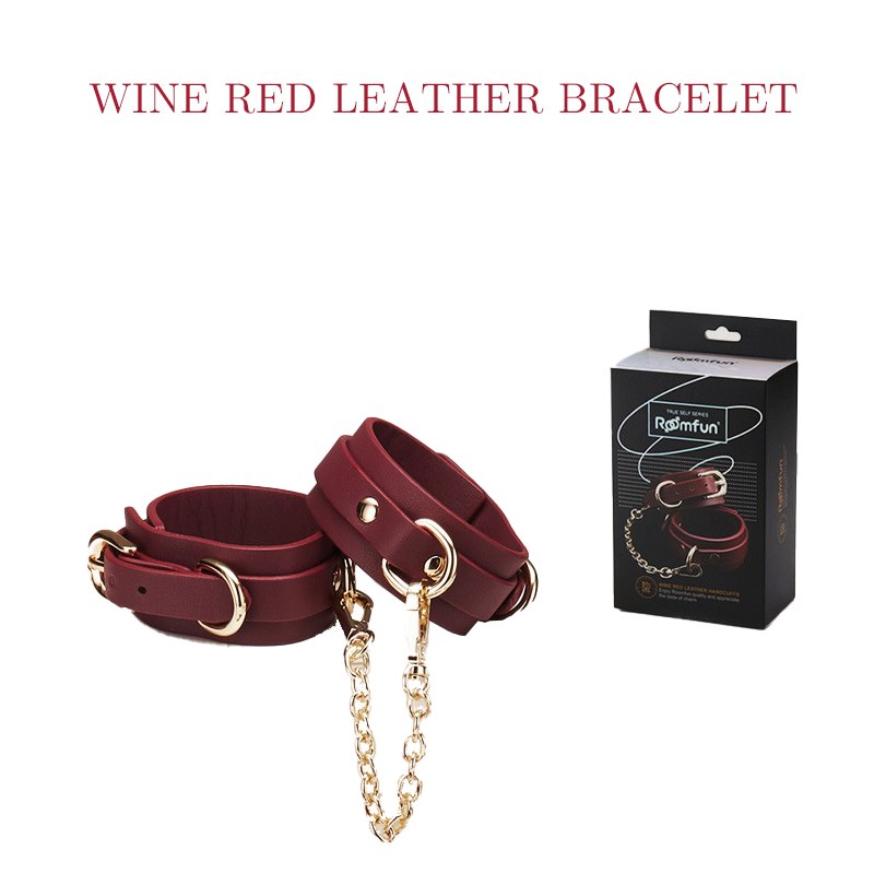 Blue wine red synthetic leather bondage set