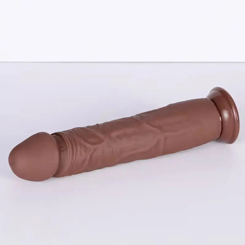 Brown silicone realistic dildo, large size lineup, photo 5