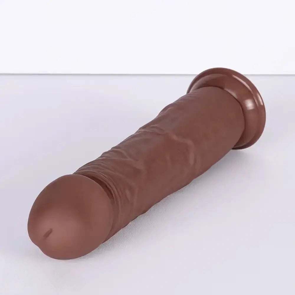 Brown silicone realistic dildo, large size lineup, photo 7
