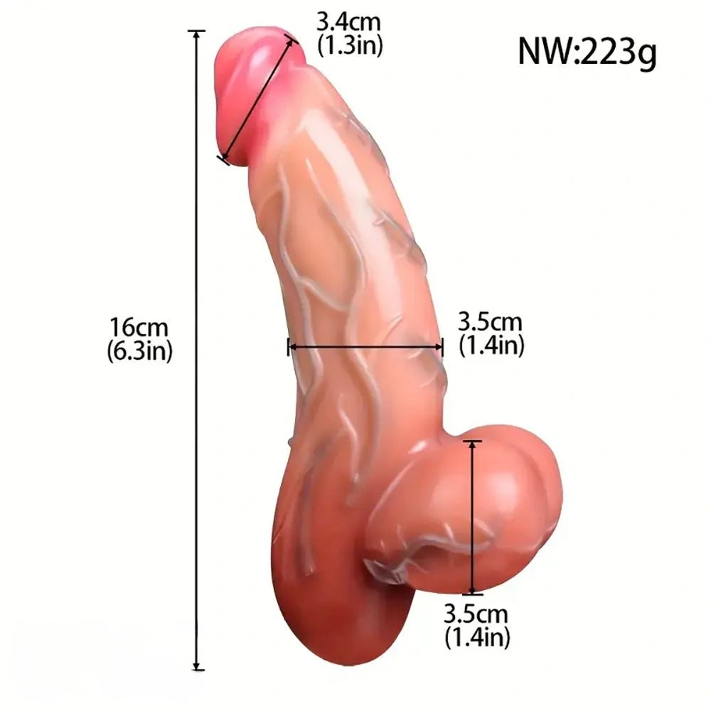 Brown realistic silicone dildo, photo 16