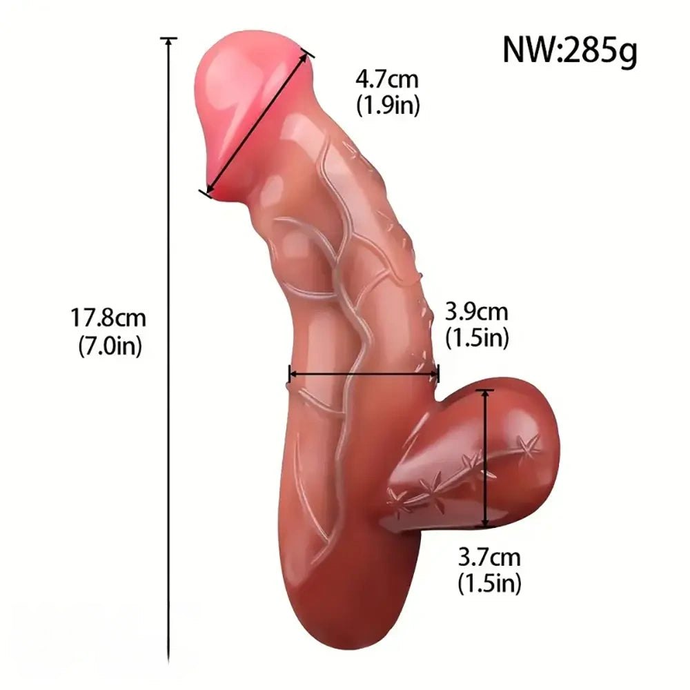 Brown realistic silicone dildo, photo 4