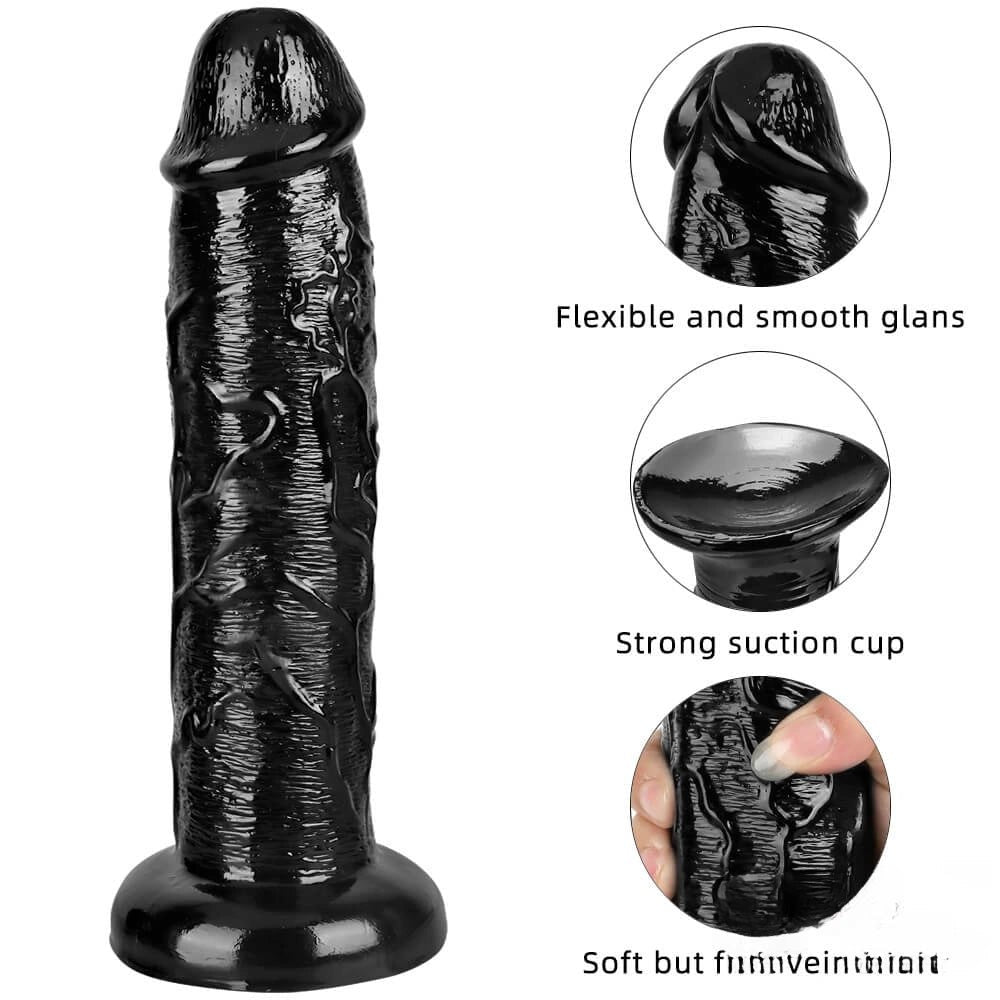 Black lifelike PVC dildo, photo 2