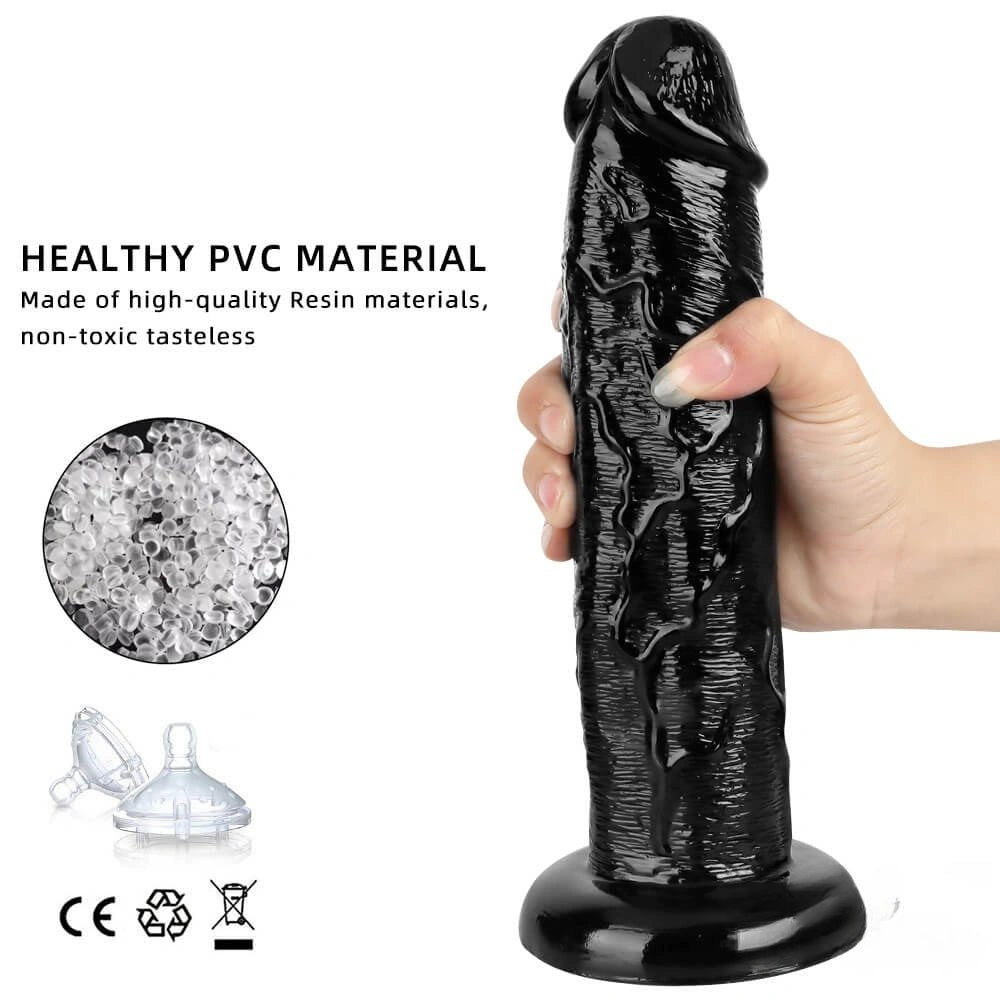 Black lifelike PVC dildo, photo 4