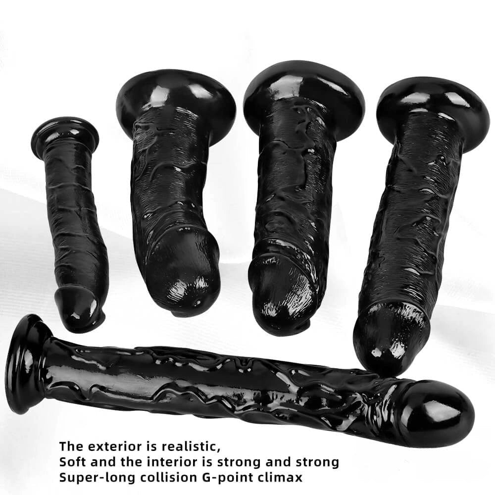 Black lifelike PVC dildo, photo 5