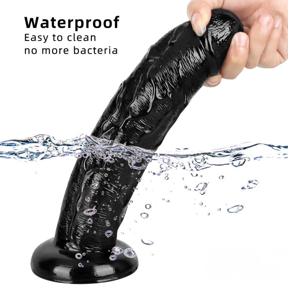 Black lifelike PVC dildo, photo 6